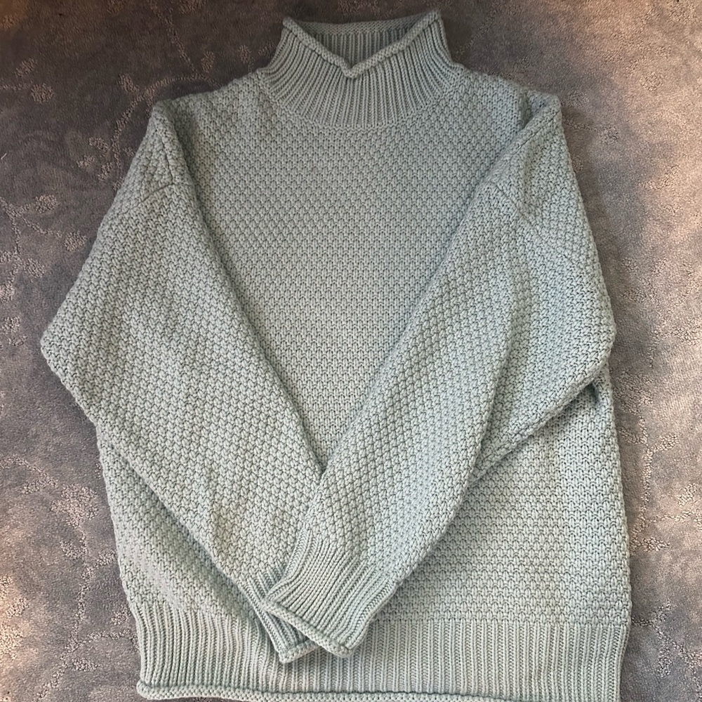 Cozy Mint Green Turtleneck Sweater